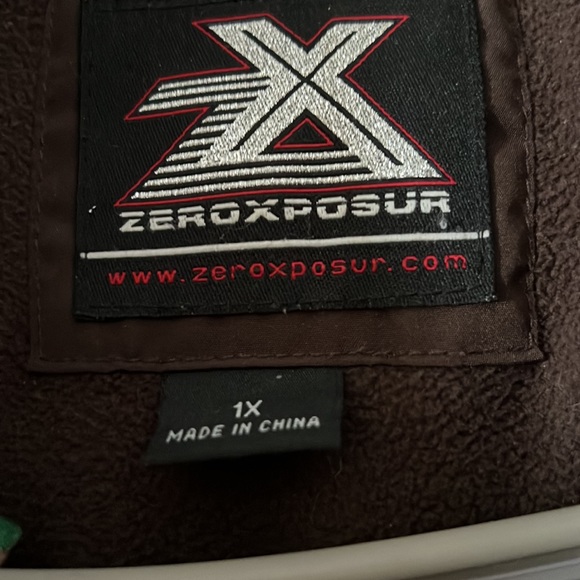 Good used condition! ZEROXSUR BOARDING COMPANY DOWN PUFFER COAT BROWN SIZE 1X - Picture 4 of 7